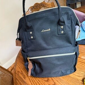 Lovevook Black Backpack with Gold Details